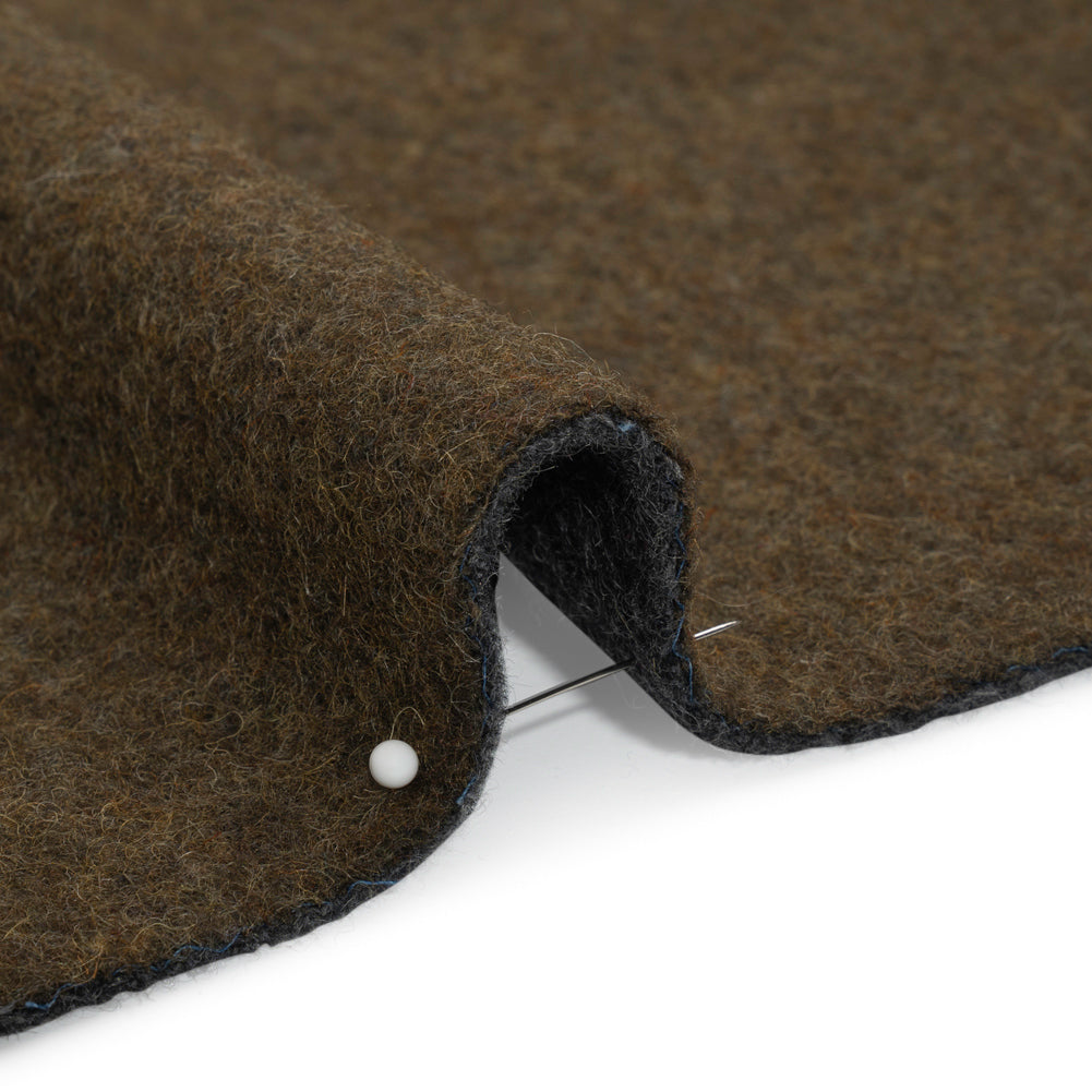 Italian Olive and Charcoal Brushed Wool and Polyester Double Cloth Coating - Joann Fabrics