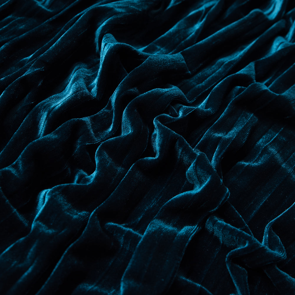 Pleated Velour - Pacific Blue - Tver Collection - Joann Fabrics