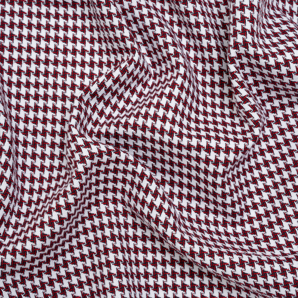 Cotton Twill - Red, Navy and White Houndstooth - Deadstock - Joann Fabrics