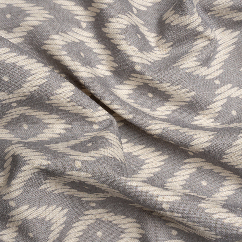 Cotton and Linen Canvas Print - Smoke Diamonds and Dots - British Imported - Joann Fabrics