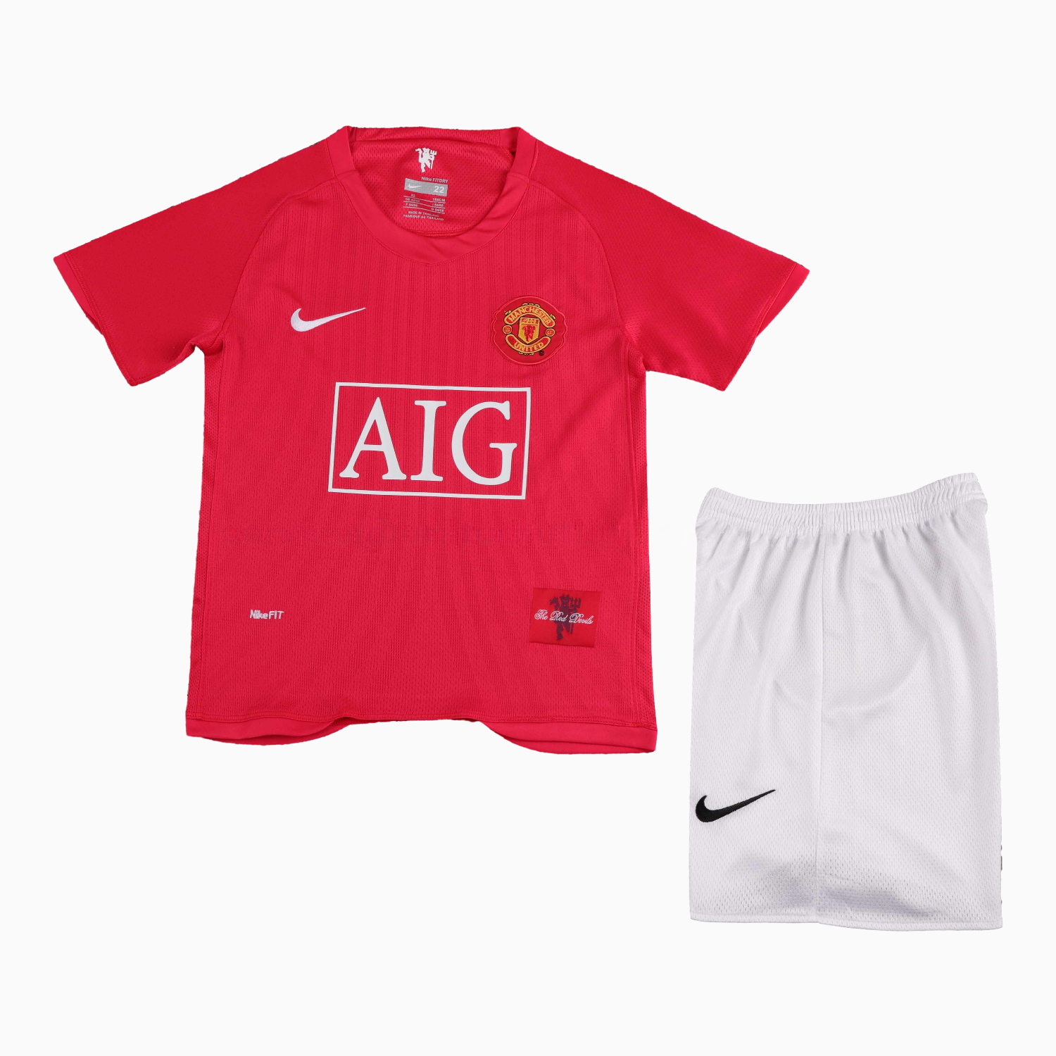 Retro Manchester United 2007-08 Home Kids Kit - UnitedFutballJersey
