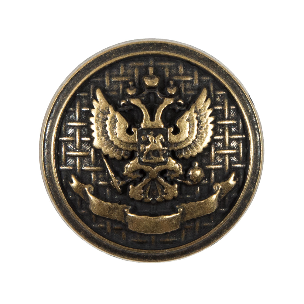 Italian Antique Gold Button Button with Double-Headed Eagle Emblem - 44L/28mm - Joann Fabrics