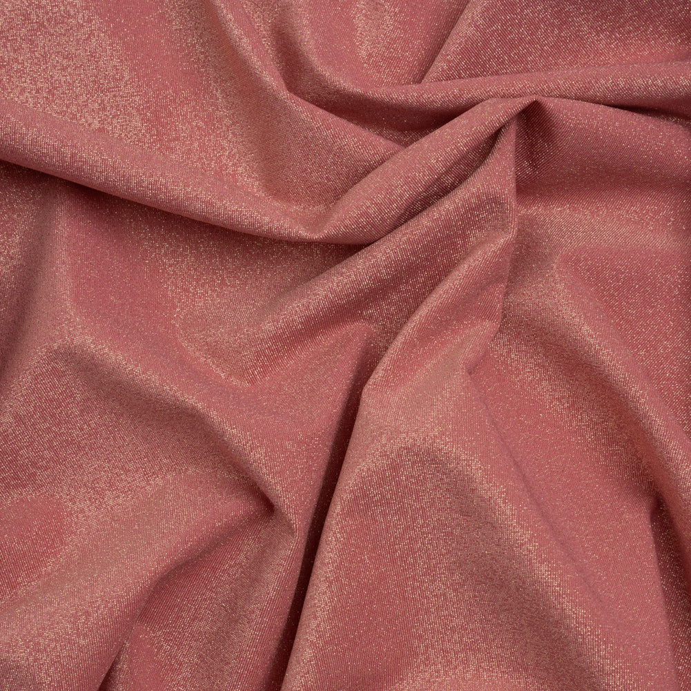 Famous Australian Designer Rose and Metallic Gold Stretch Polyamide and Polyester Tricot - Joann Fabrics