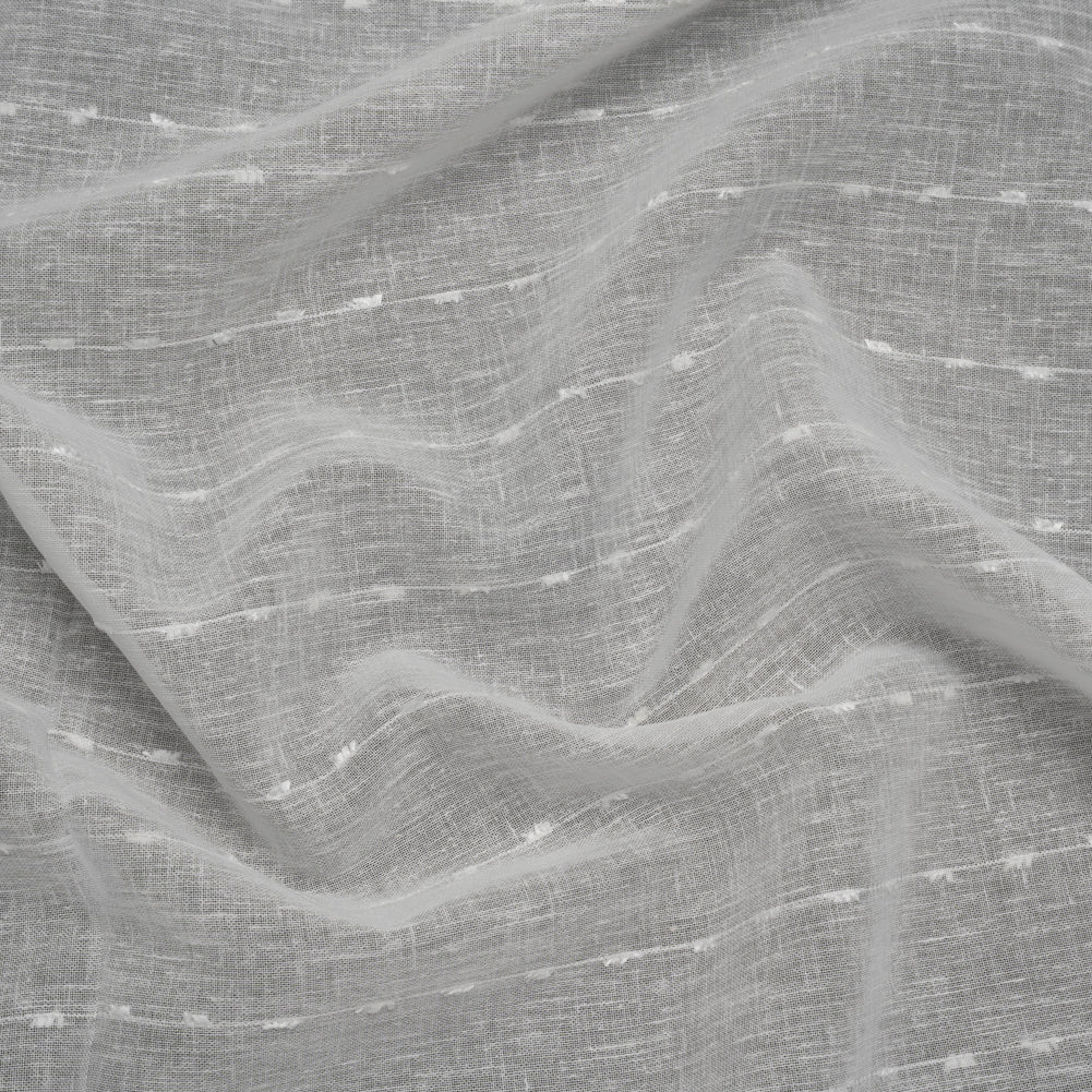 Slubbed Double Wide Drapery Sheers Fabric - Chalk Eyelash Fringe Dot Stripes - British Imported - Joann Fabrics