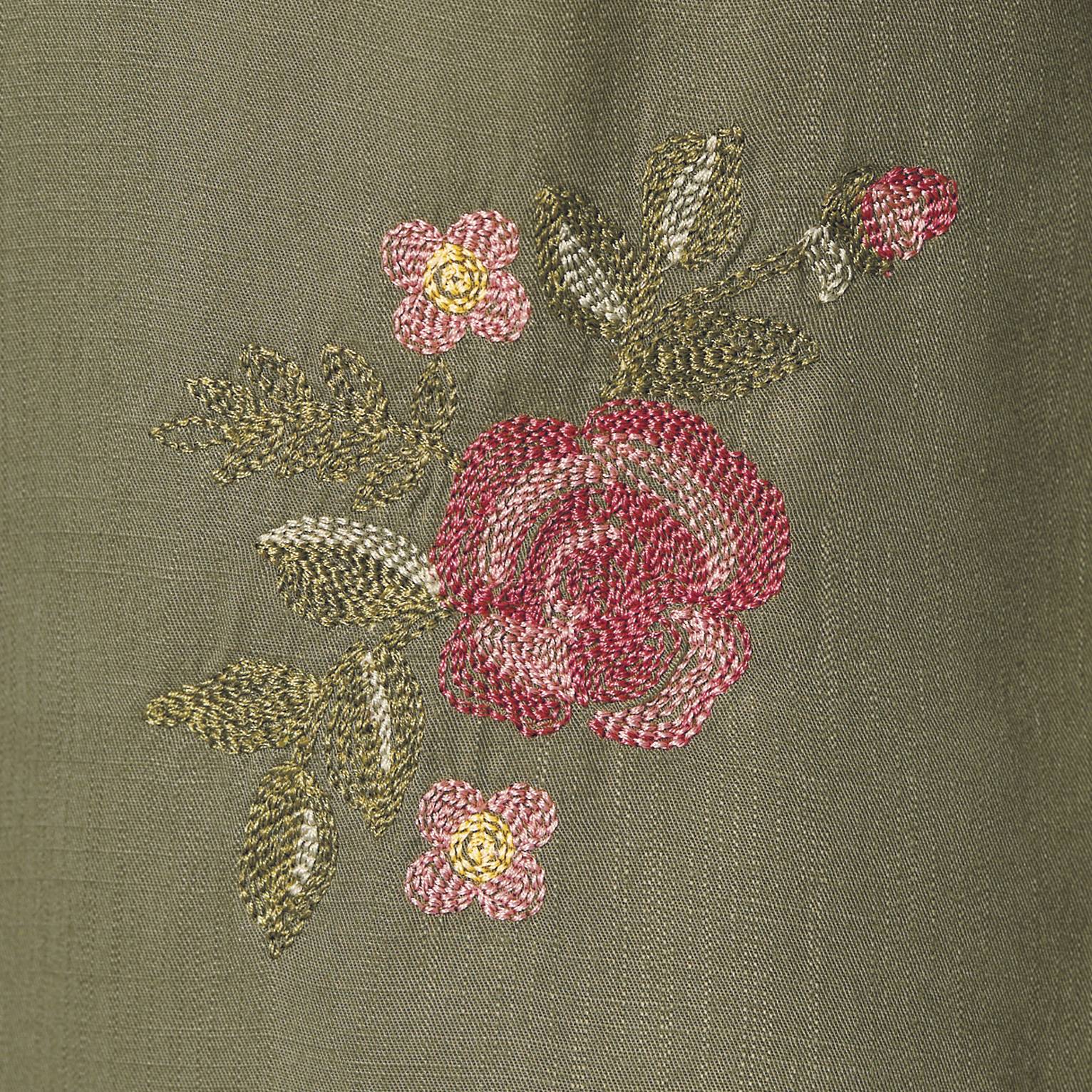 Embroidered Button-Front Top, 3/4 Sleeves with Button Cuffs - Northstyle Catalog