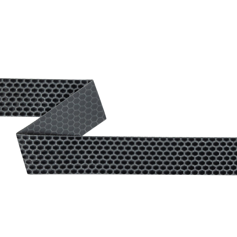 Italian Gray Honeycomb Velvet Burnout Trim - 1.4375
