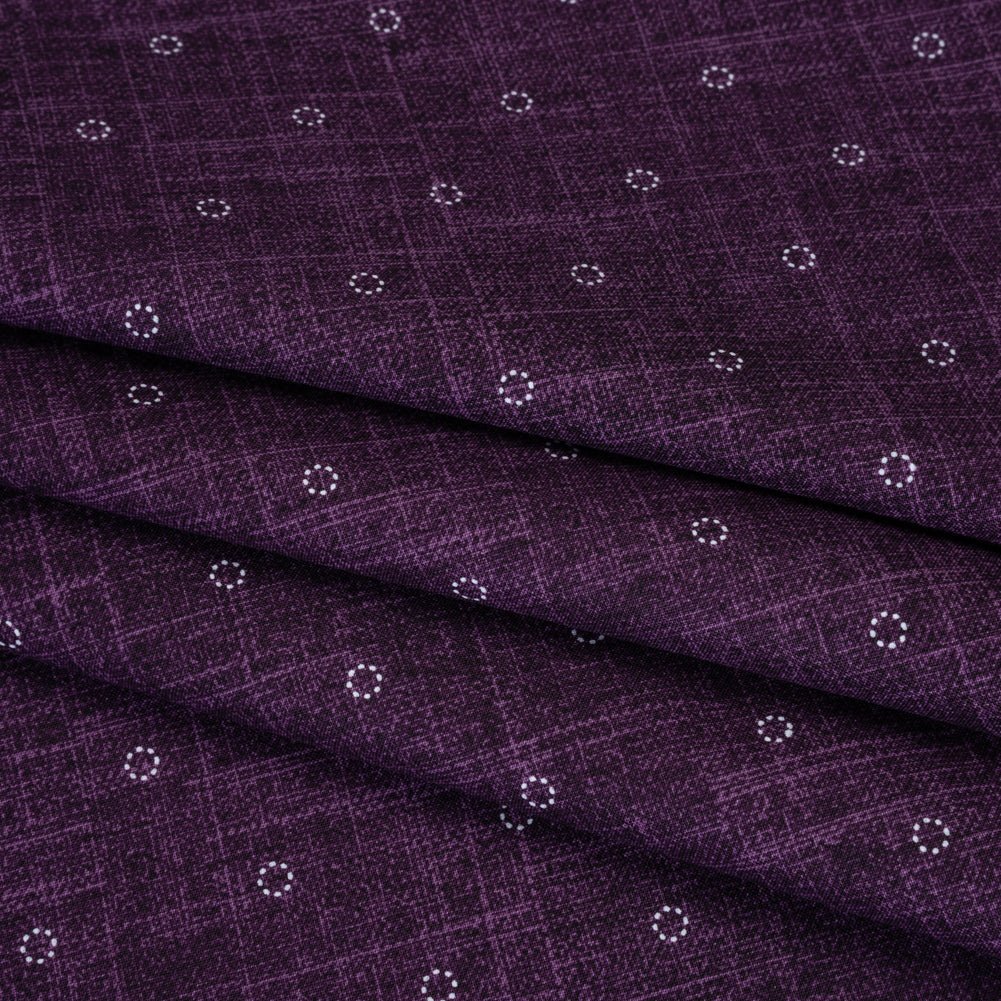 Printed Quilting Cotton by Ghazal Razavi for FIGO Studio - Purple Stitches Circles - Stash Collection - Joann Fabrics