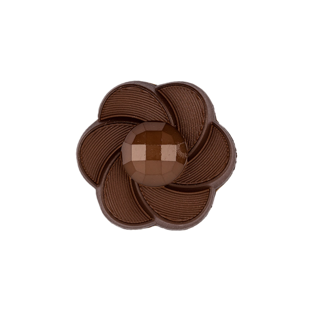 Italian Brown Floral and Geometric Shank Back Nylon Button - 36L/23mm - Joann Fabrics
