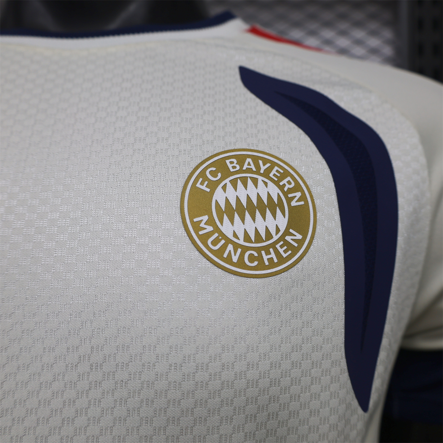 Bayern Munich 26-27 Off-White Blue Training Jersey - Player Version - UnitedFutballJersey