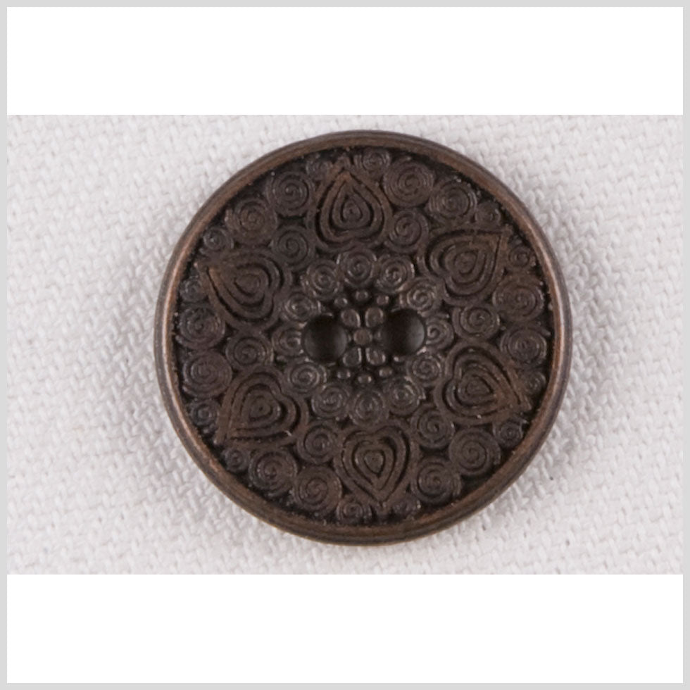 Decorative Brass 2-Hole Metal Button with Rounded Rim - 28L/18mm - Joann Fabrics