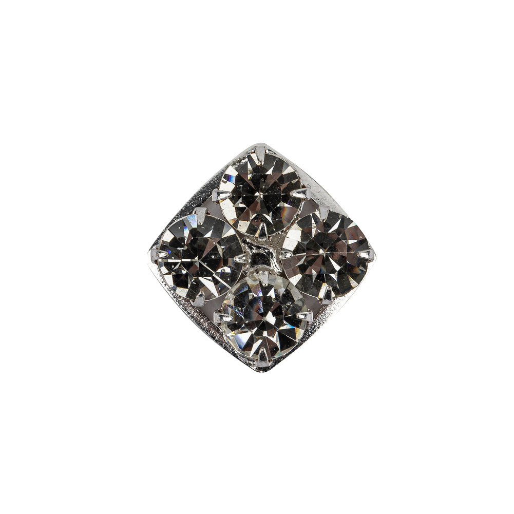 Vintage Swarovski Crystal Rhinestones and Silver Metal Square Shank Back Button - 32L/20mm - Joann Fabrics