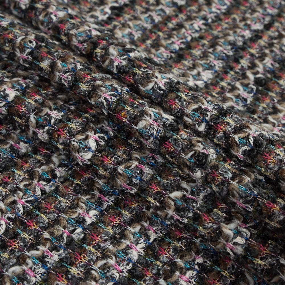 Italian Brown, Yellow and Pink Striped Wool Knit - Joann Fabrics