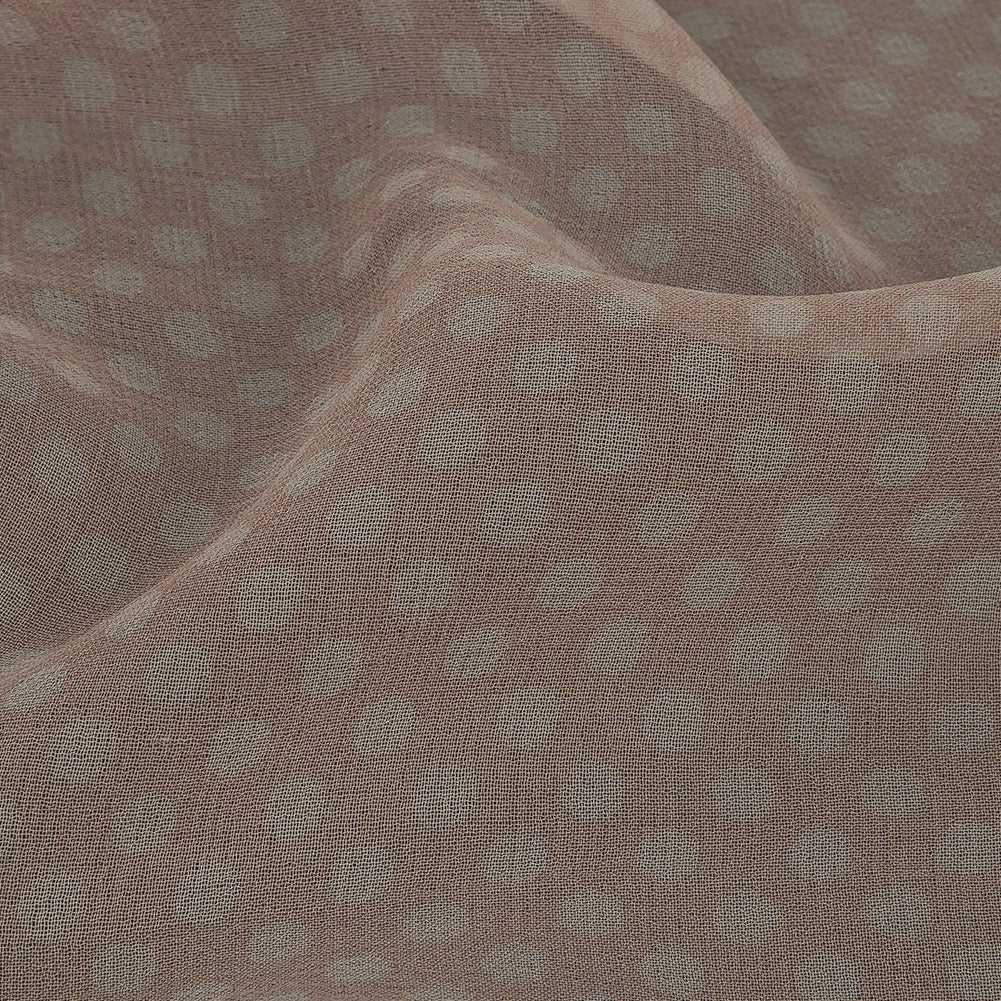 Famous Australian Designer Peach and Ivory Polka Dotted Silk Georgette - Joann Fabrics