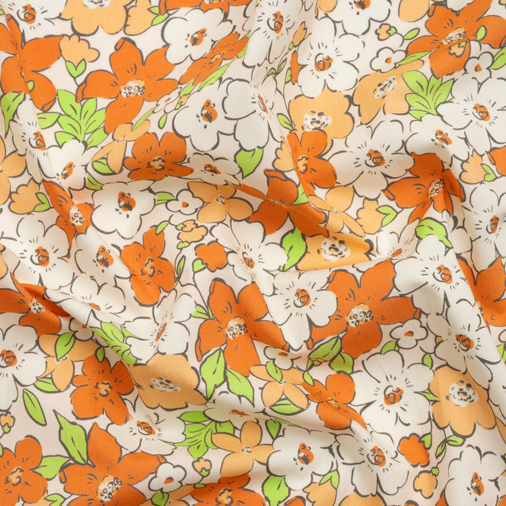 Mood Exclusive White Clementine Fields Cotton Poplin - Joann Fabrics