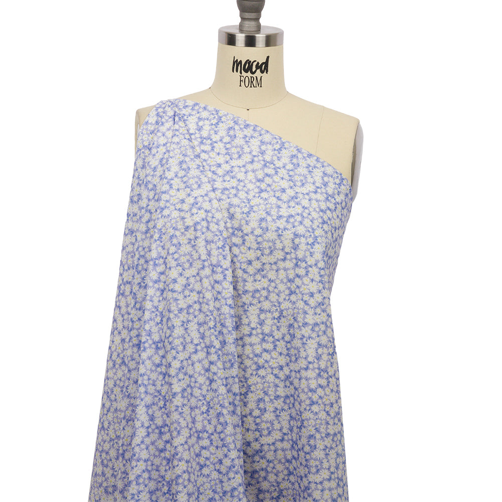 Cotton Poplin - Periwinkle and White Floral - Sunday in the Park Print - Mood Exclusive Secret Garden Collection - Joann Fabrics