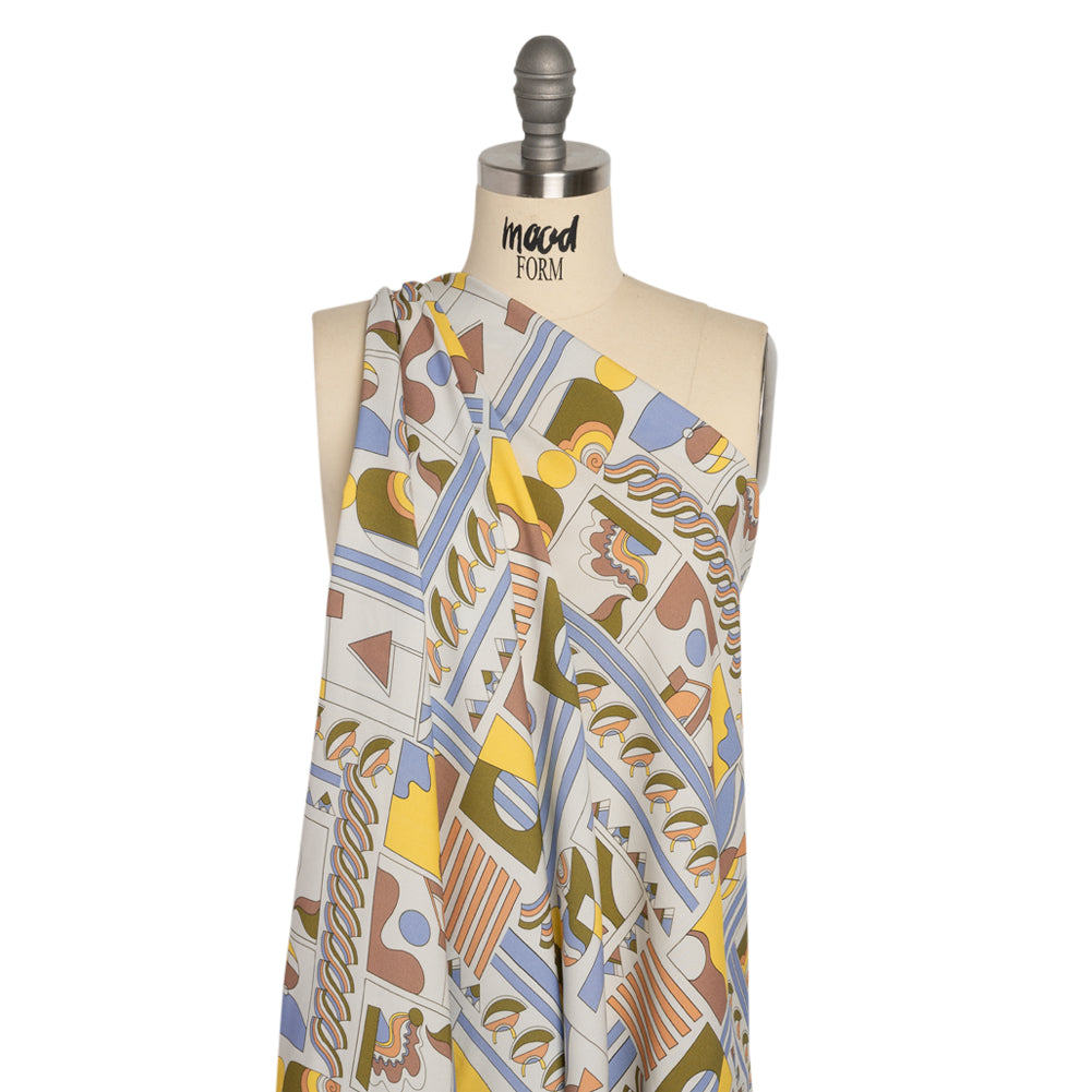 Mood Exclusive Light Blue Shape of the World Stretch Sustainable Rayon Batiste - Joann Fabrics