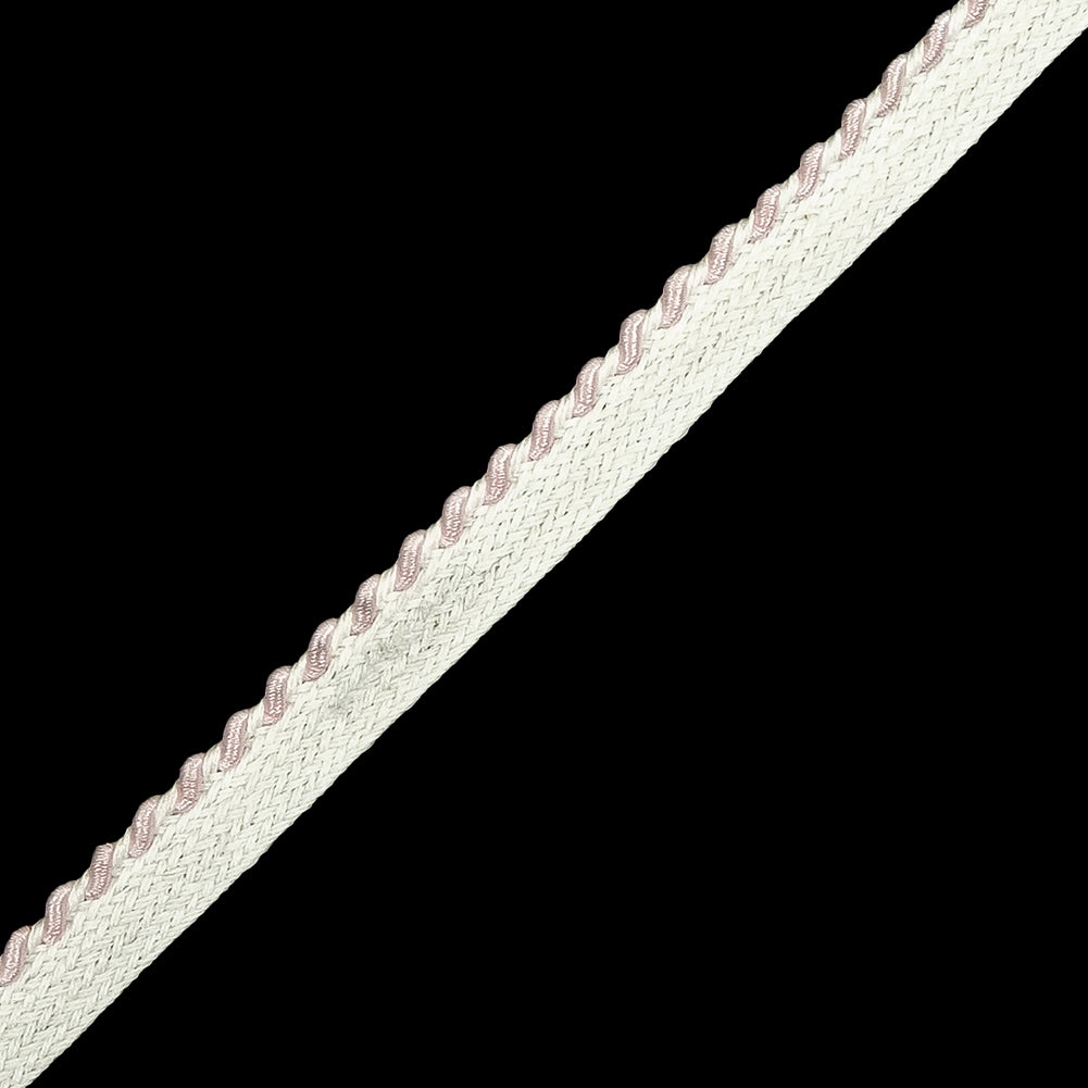 Ice Pink and White Twisted Cord with Lip - 0.375