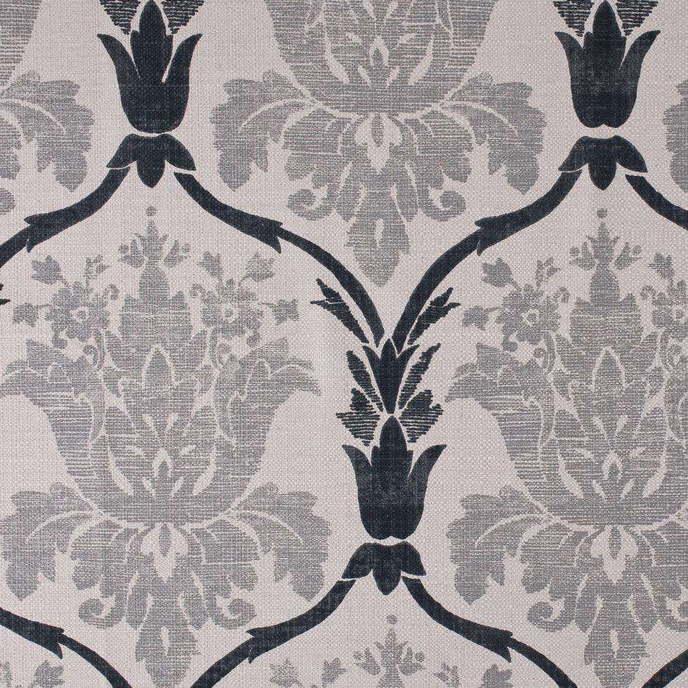 Gray Grand Floral Print Cotton-Blend Woven - Joann Fabrics