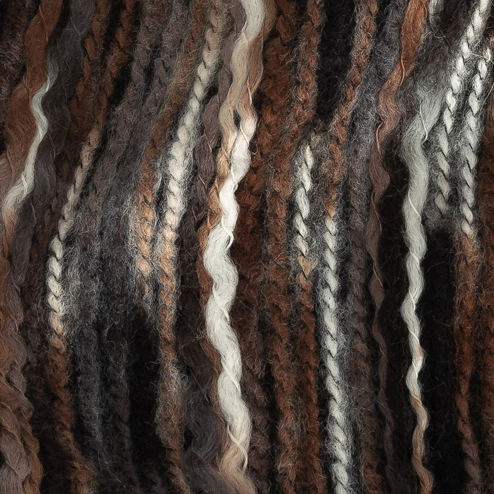 Rain Drum, Black and White Striated Novelty Chunky Knit - Joann Fabrics