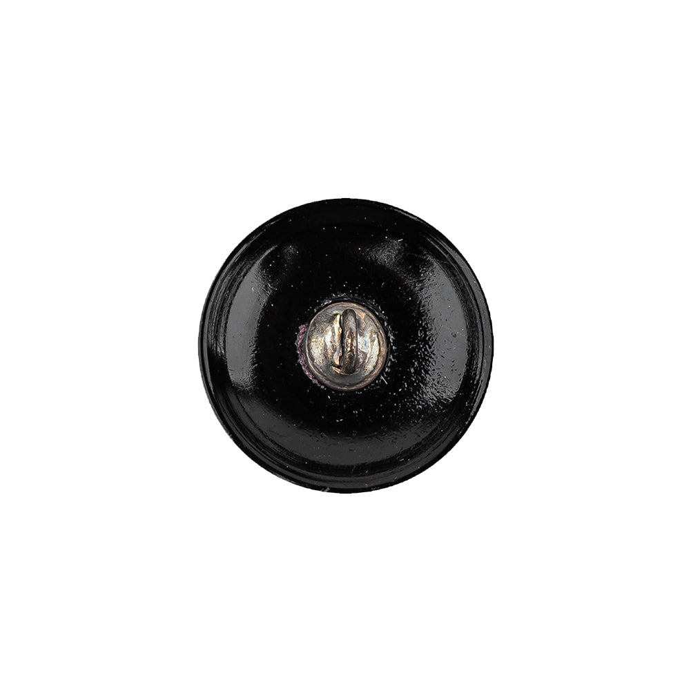 Vintage Blue Iris and Black Floral Shank Back Glass Button - 28L/18mm - Joann Fabrics
