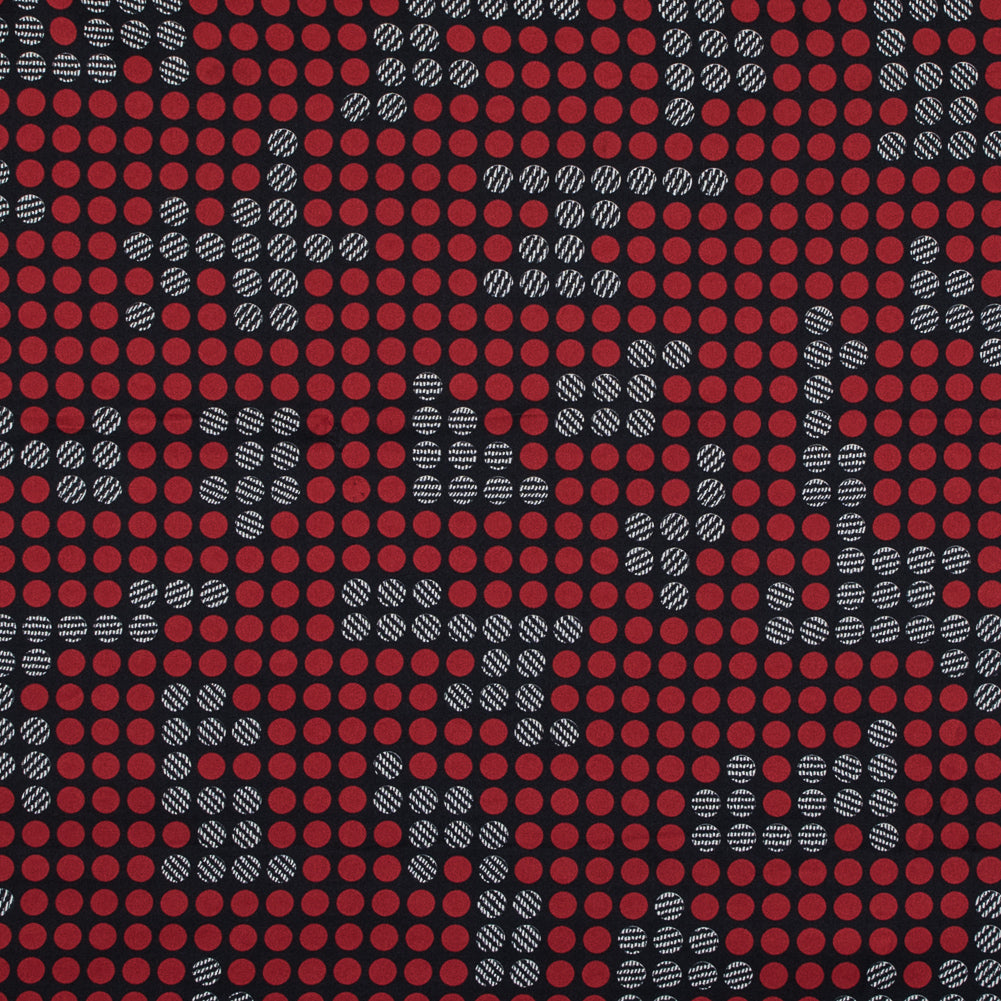 Black, Red and White Circle Printed Polyester Lining - Joann Fabrics