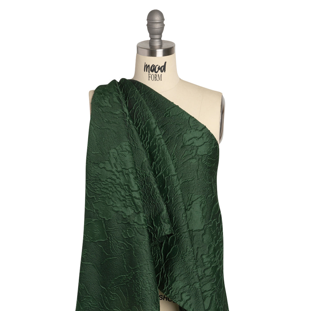 Luminous Hunter Green Crinkled Luxury Brocade - Joann Fabrics