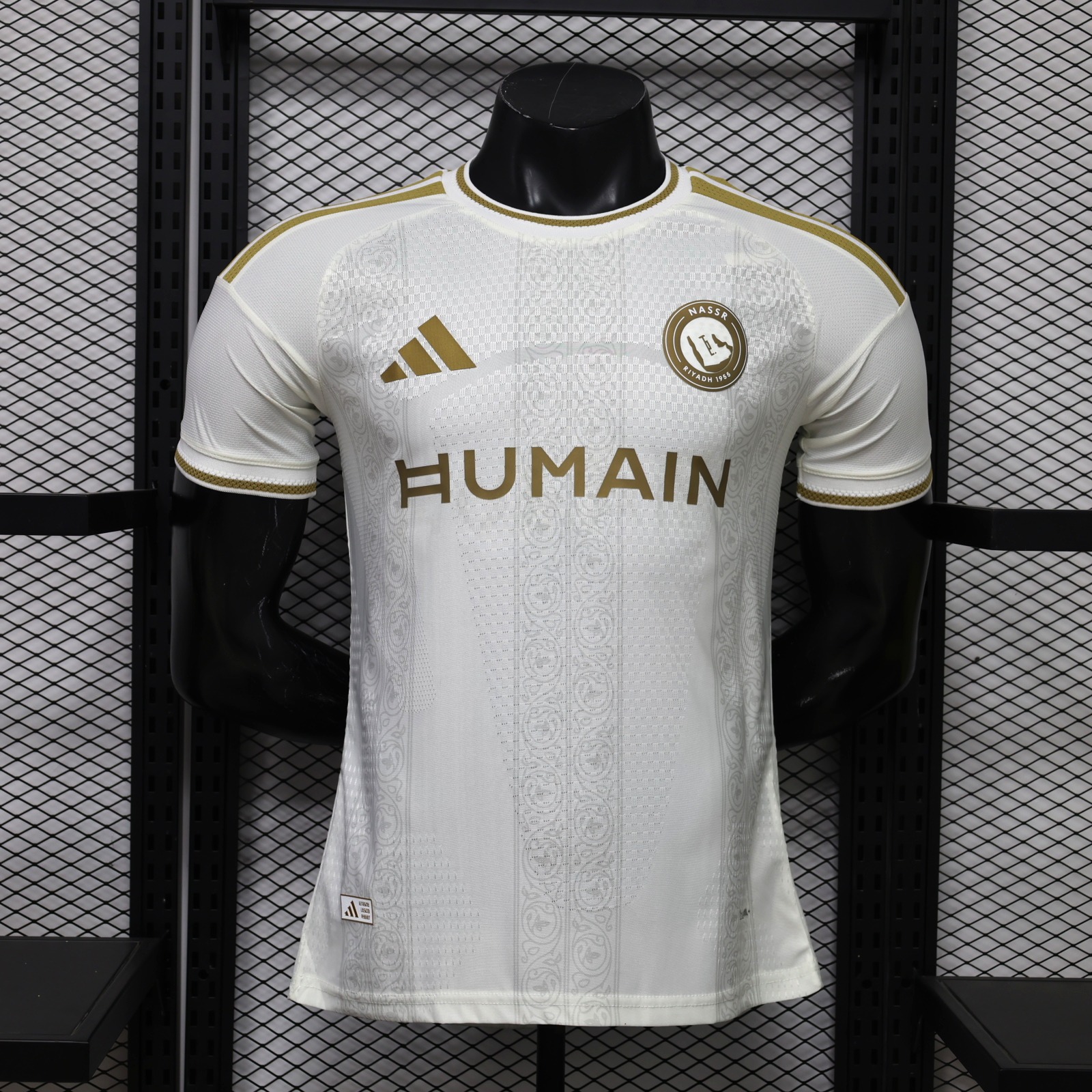 Al Nassr Riyadh Victory 26-27 Third White Gold Jersey With HUMAIN Sponsor - Player Version - UnitedFutballJersey