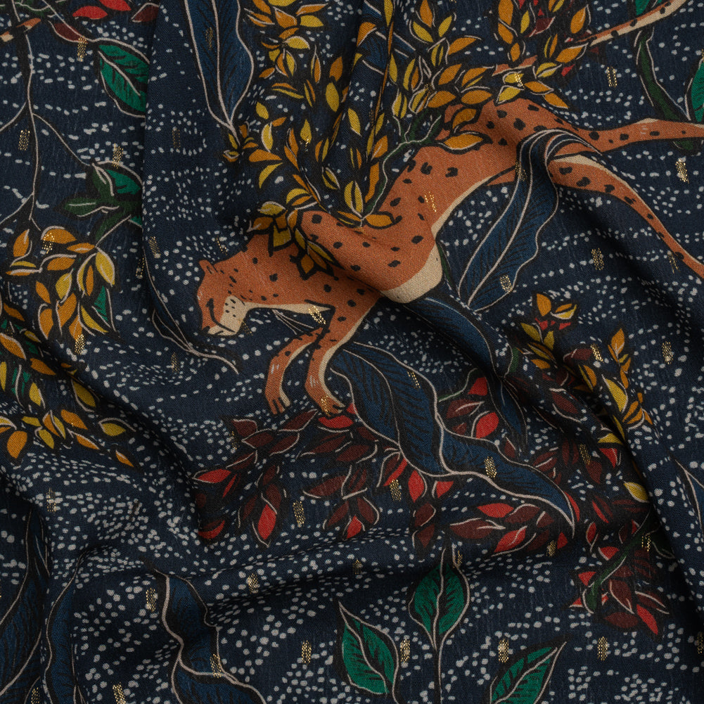Mood Exclusive Poised to Pounce Metallic Dotted Crinkled Viscose Crepe - Joann Fabrics