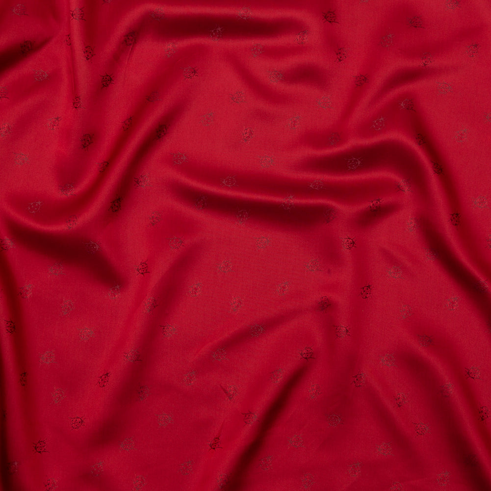 Italian Red Bi-Color Ladybug Jacquard Lining - Joann Fabrics