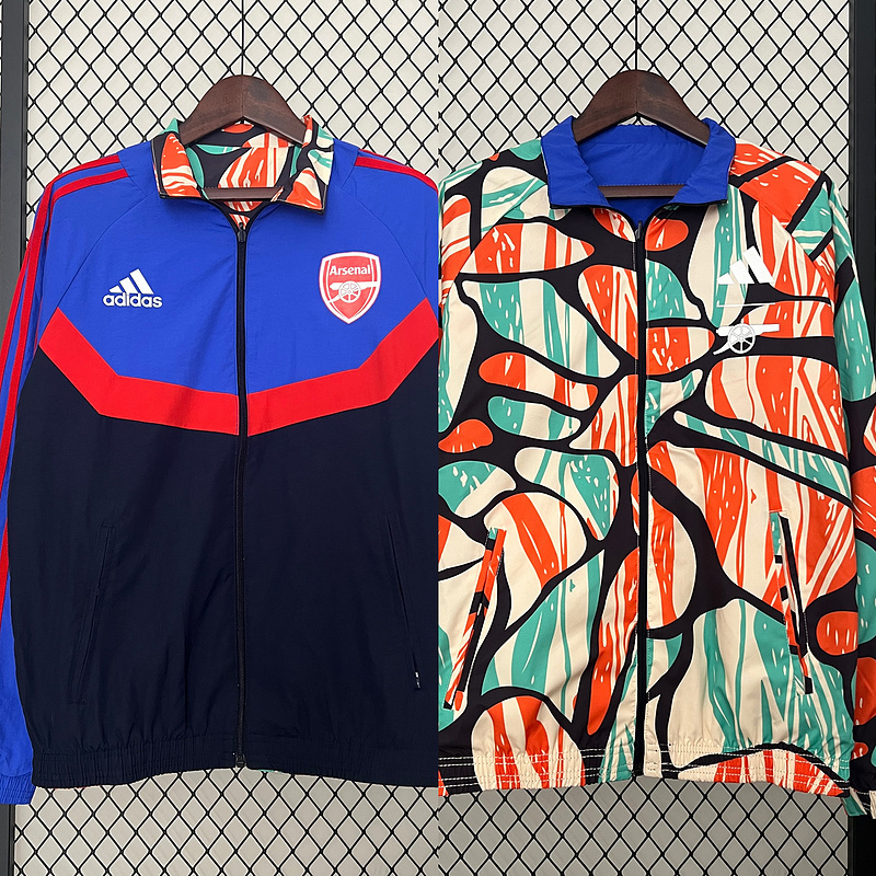 2024-2025 Arsenal Reversible Windbreaker blue Soccer Jersey 1:1 Thai Quality