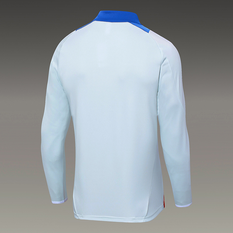 2024-2025 Spain Half-Pull Training Suit Baby Blue Football Shirt Set