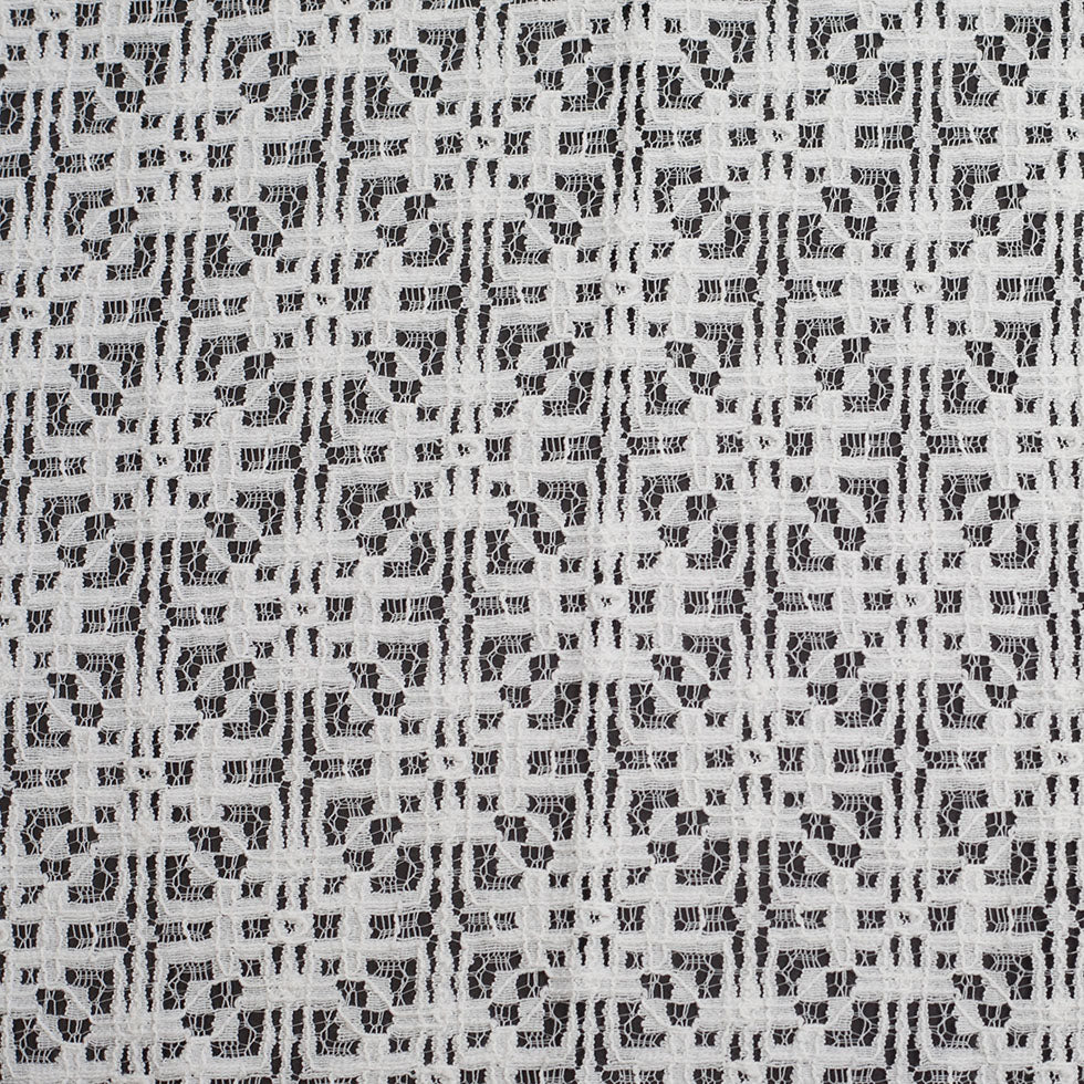 White Geometric Cotton-Nylon Lace - Joann Fabrics
