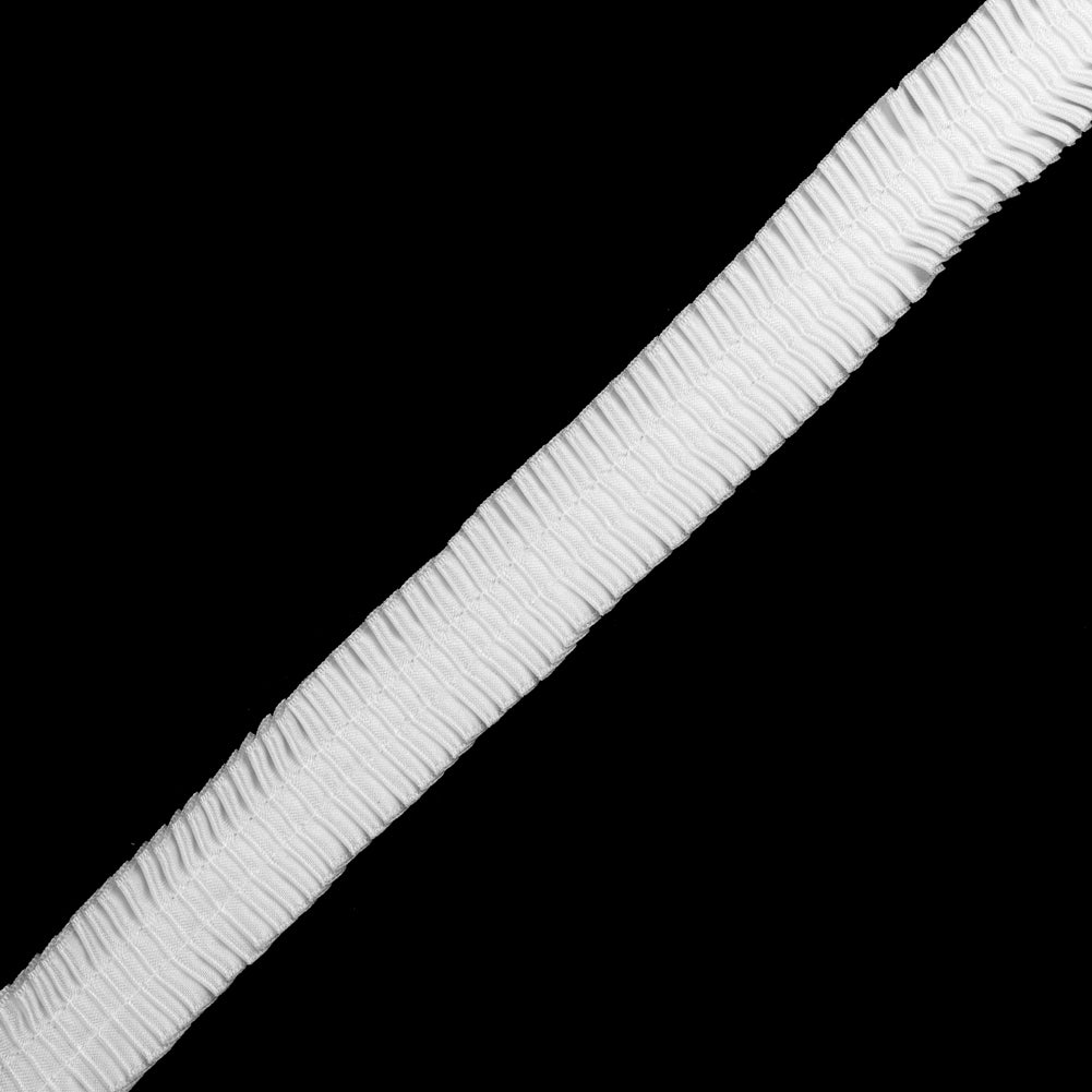 Italian White Deep Knife Pleated Trimming - 1