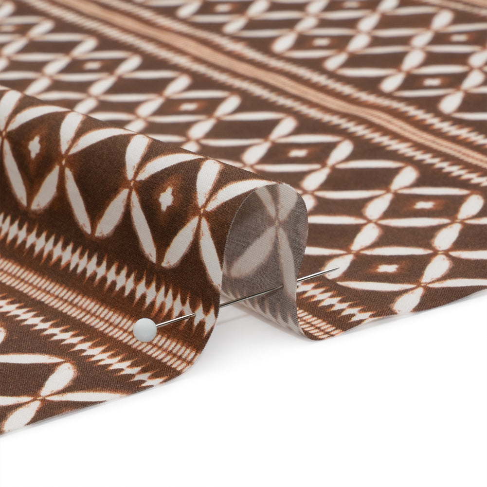 Cotton Poplin Print - Brown Diamonds and Stripes - Mood Exclusive Back to Back - Joann Fabrics