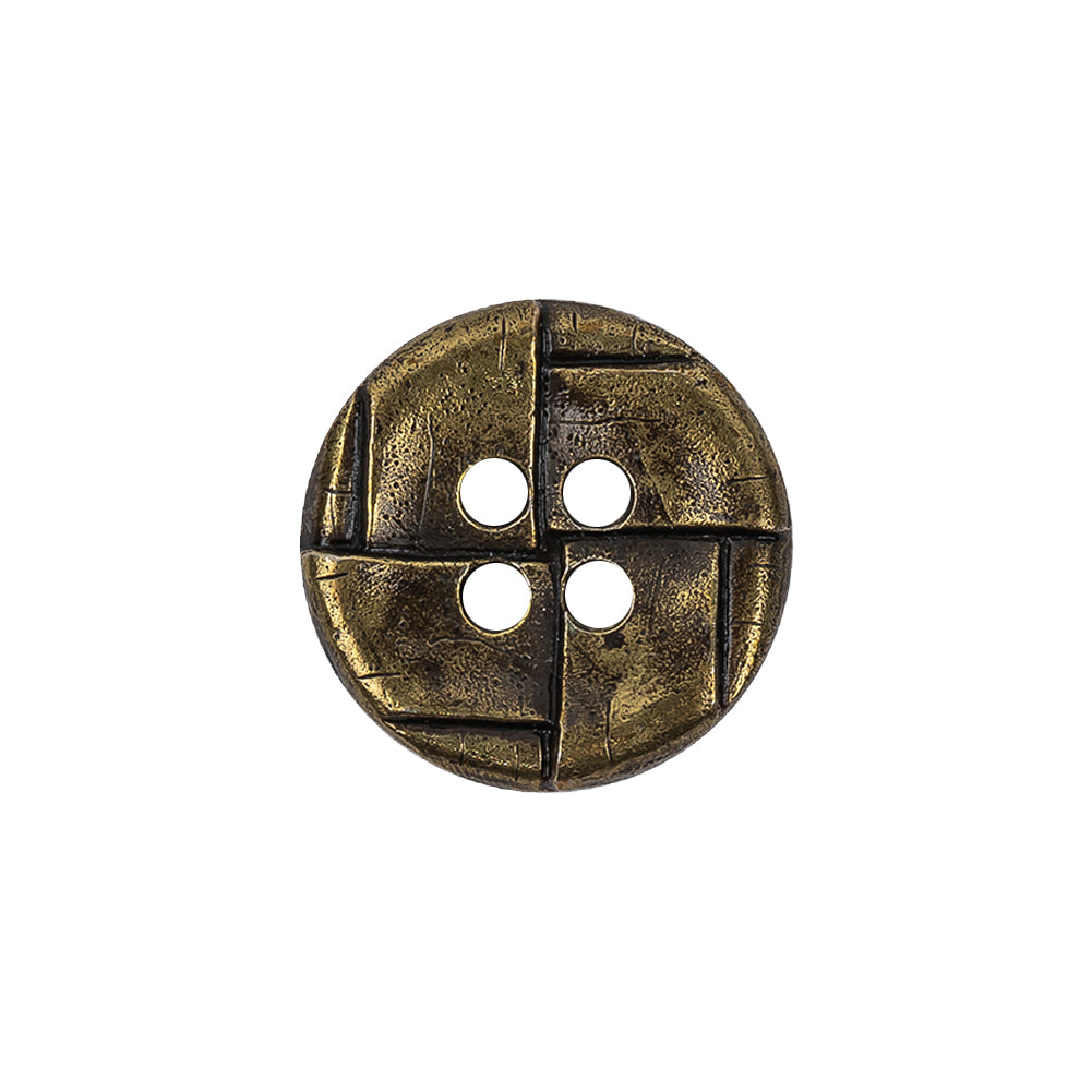 Italian Antique Brass Embossed Four Hole Saucer Button - 30L/19mm - Joann Fabrics