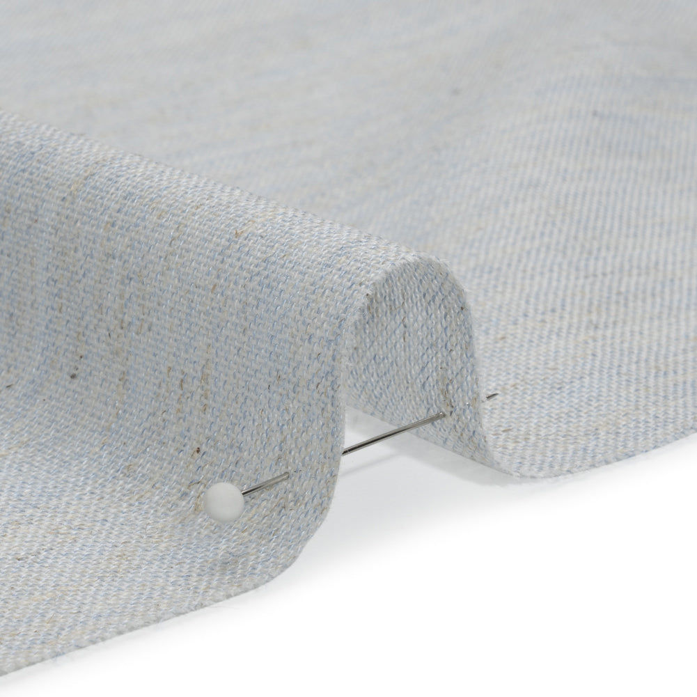 Baby Blue and Beige Heathered Lightweight Linen Blend Woven - Joann Fabrics