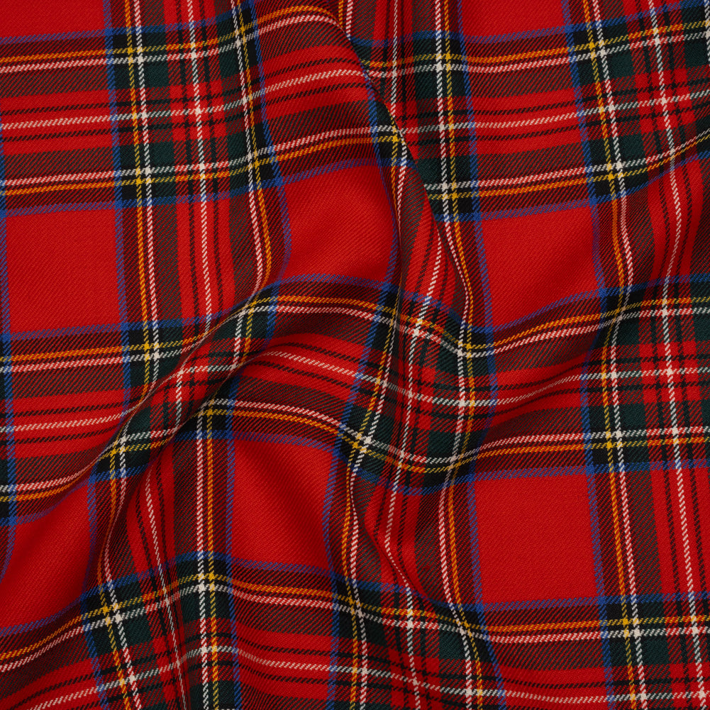 Virgin Wool Twill Made in Italy - Red, Blue and Green Classic Holiday Plaid - Joann Fabrics