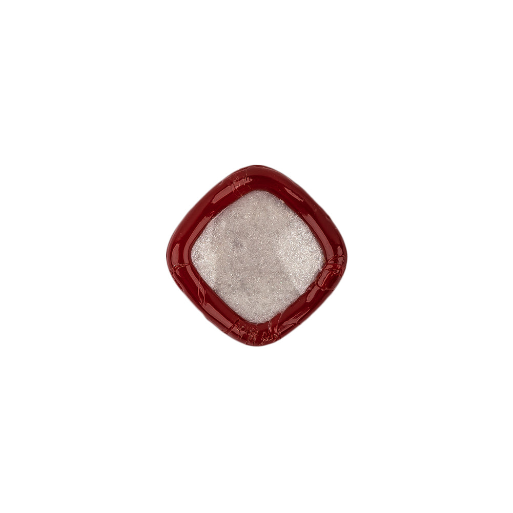 Speckled White and Red Enameled Shank Back Glass Button - 22L/14mm - Joann Fabrics