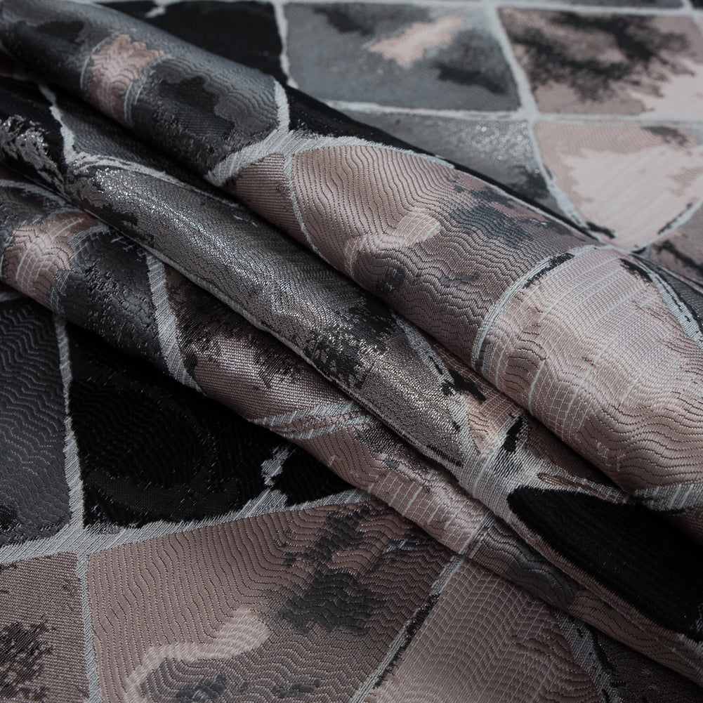 Pink, Silver and Black Abstract Diamond Brocade - Joann Fabrics