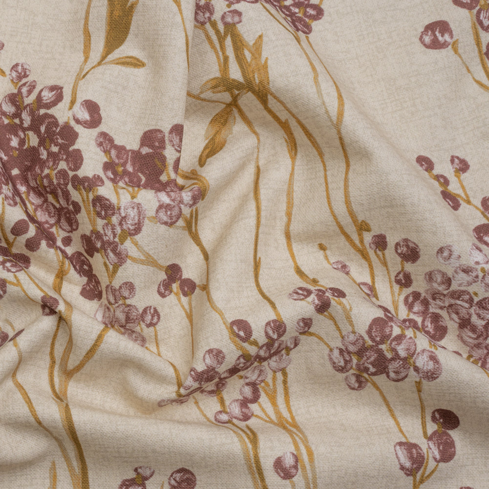 Cotton Canvas Print - Mulberry Berry Stems - British Imported - Joann Fabrics