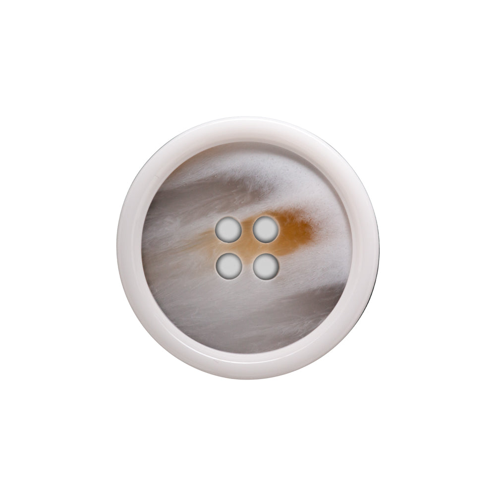 Italian White and Beige Abstract 4-Hole Plastic Button - 36L/23mm - Joann Fabrics