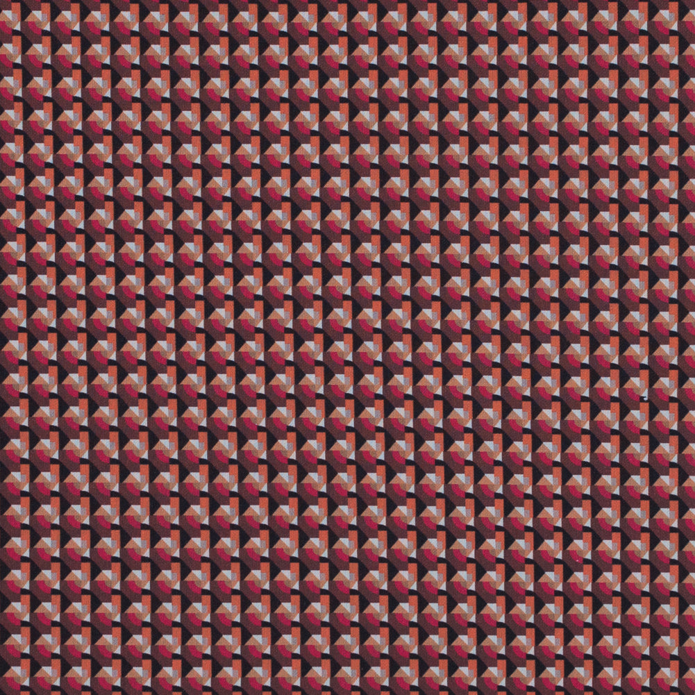 Scarlet and Mustang Geometric Double Faced Stretch Polyester Crepe - Joann Fabrics