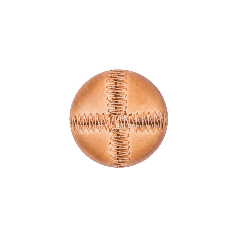 Italian Light Brown Top-Stitched Plastic Shank Back Button - 24L/15mm - Joann Fabrics