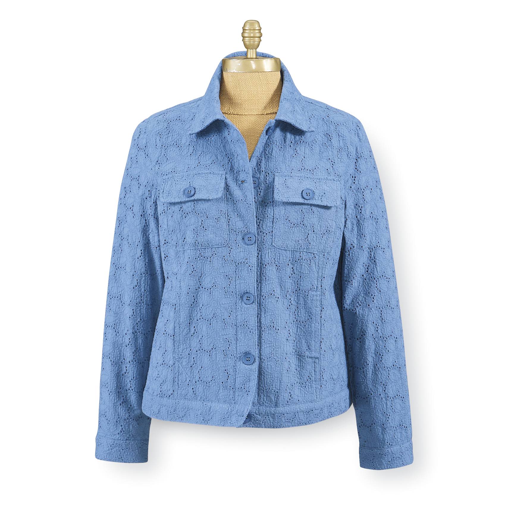Eyelet-Embroidered Cotton Jean Jacket - Northstyle Catalog
