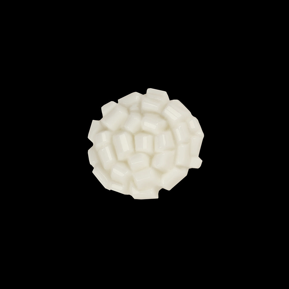 Italian White Abstract Floral Textured Shank Back Button - 24L/15mm - Joann Fabrics