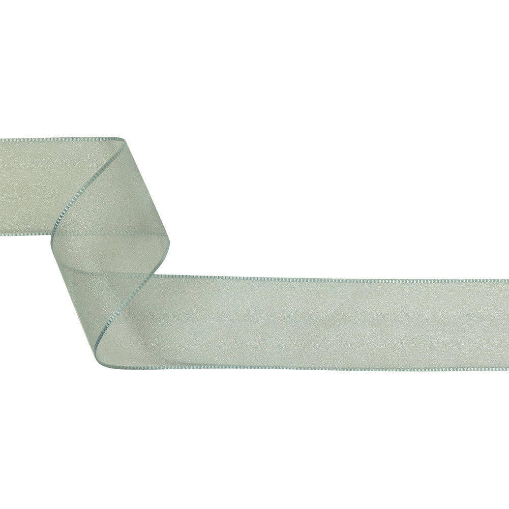 Pale Blue Shimmering Organza Ribbon with Woven Edges - 1.5
