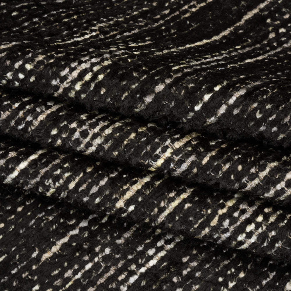 Recycled Olefin and Acrylic Upholstery Boucle and Chenille Tweed - Onyx Stripes - Virginia Collection - Joann Fabrics
