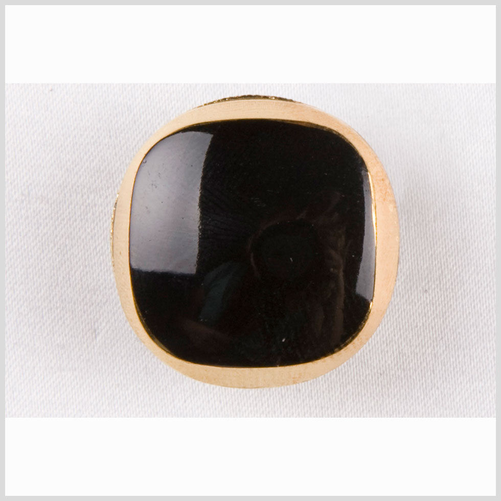 Black and Gold Rounded Square-Top Shank Back Button - 36L/23mm - Joann Fabrics