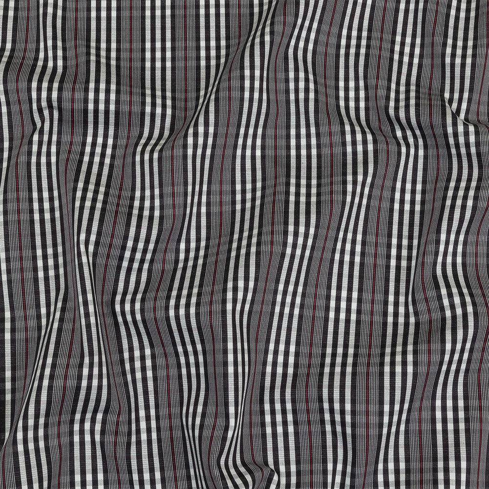 Black Onyx, Red and White Subtle Plaid Cotton Poplin - Joann Fabrics