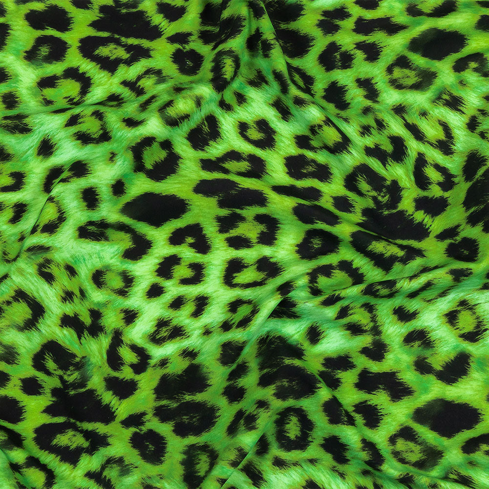 Compression Swimwear Tricot, UV Protective with Aloe Vera Microcapsules - Green Cheetah Spots - Caye Collection - Joann Fabrics